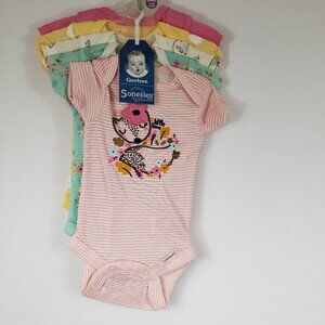 Gerber Baby Girls Pack of 5 Onesies Shrt Slv Newborn NWT